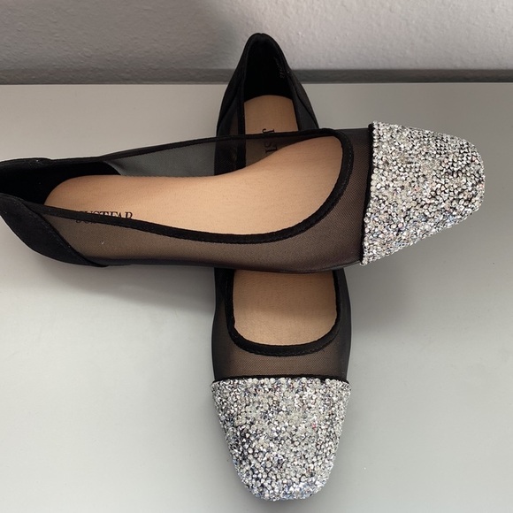 Beautiful mesh crystal flays black size 7.5 - Picture 4 of 12